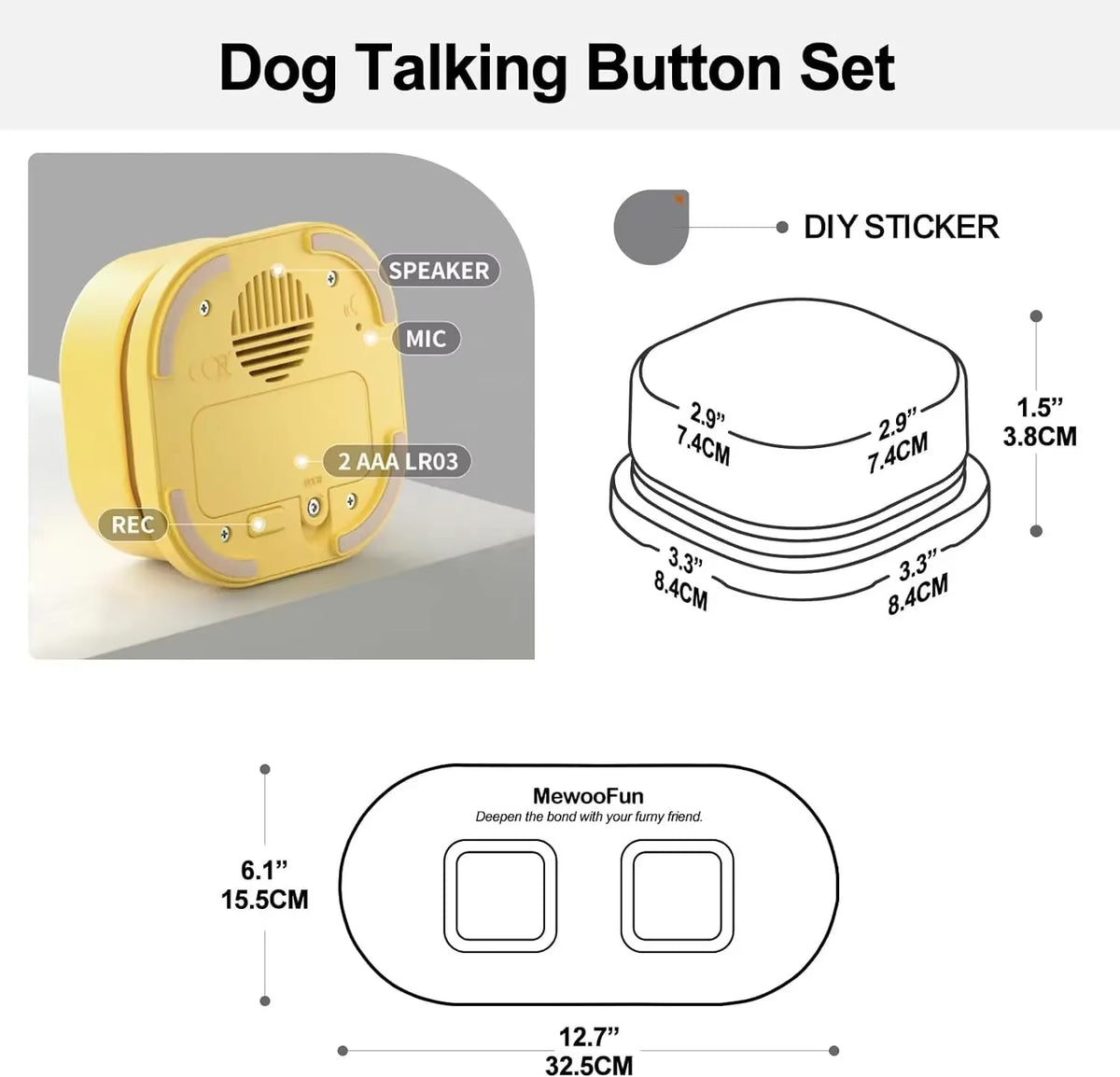 TalkiPaws Smart Button Set – Teach Your Pet to Speak with a Paw