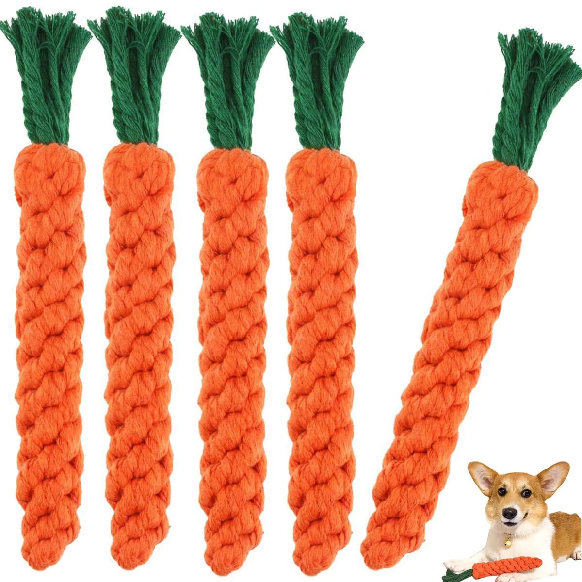 5 Pieces Dog Chew Toys, Safe Durable Puppy Teething Chewing Braided Toys, Medium Large Pet Dog Cotton Knot Paws Fun Molar for Clean Teeth Healthy