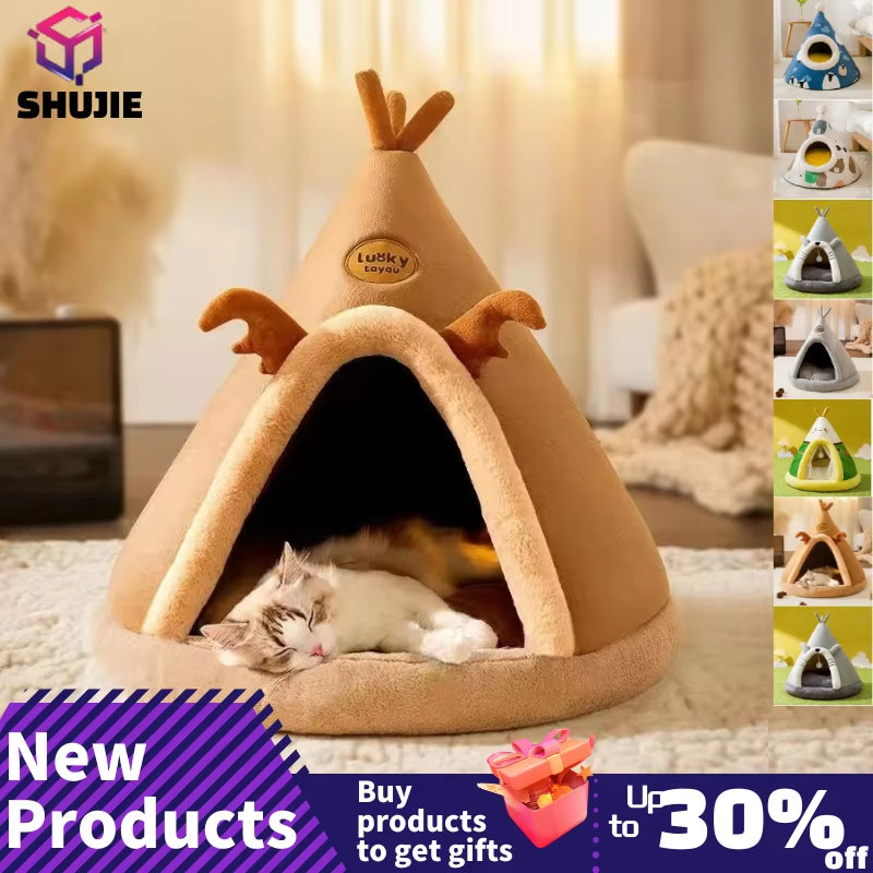CozyPaws Tent Nest – All-Season Hideaway Bed for Dogs and Cats